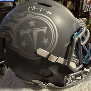 Riddell Chris Johnson Titans Signed Replica Helmet COA from Beckett